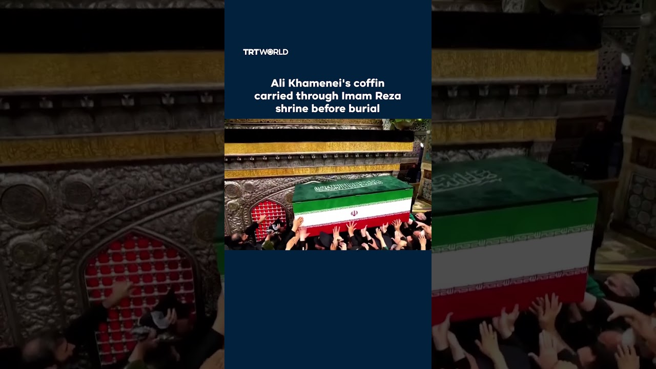 Ali Khamenei's coffin carried through Imam Reza shrine before burial