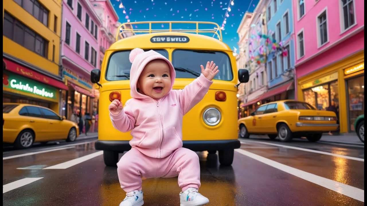Yellow Bus New Year Light Show | Fun Action & Learning Video for Toddlers