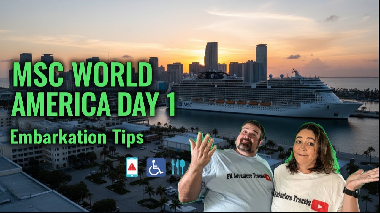 Видеоблог о круизе MSC World America | День 1: Посадка на борт в Майами + Отправление + Ужин в Ea...