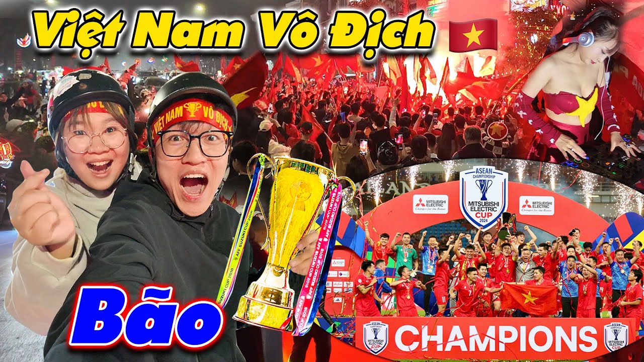 Đi Bão Ăn Mừng Đội Tuyển Quốc Gia VIỆT NAM VÔ ĐỊCH | Anh Tóc Xoăn