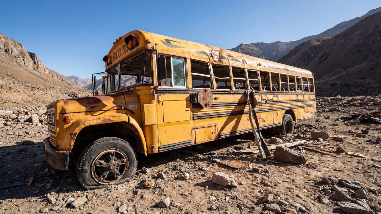 Abandoned School Bus Falls Off Mountain Complete Restoration 