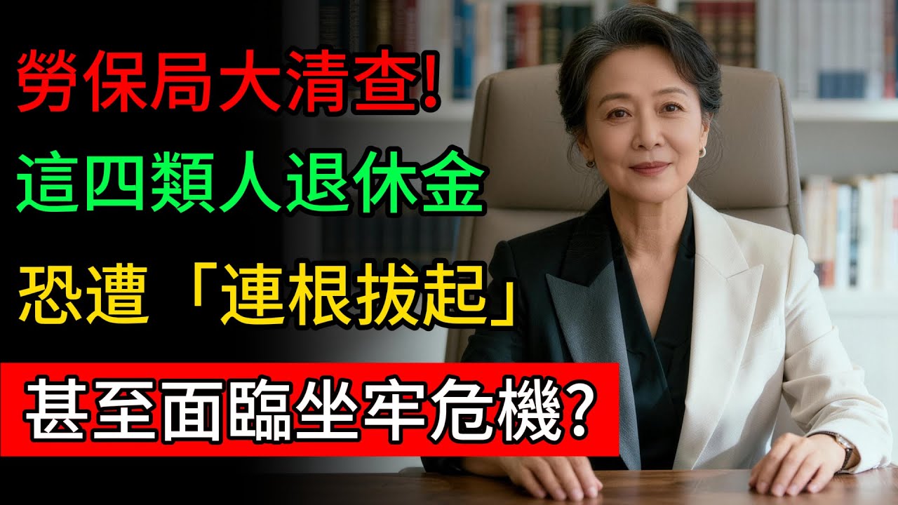勞保局大清查!下月起這四類人退休金「說停就停」!退休金恐遭「連根拔起」，甚至面臨坐牢危機?真相讓人欲哭無涙!#退休金 #勞保 #勞工保險 #國民年金 #養老金 #退休金