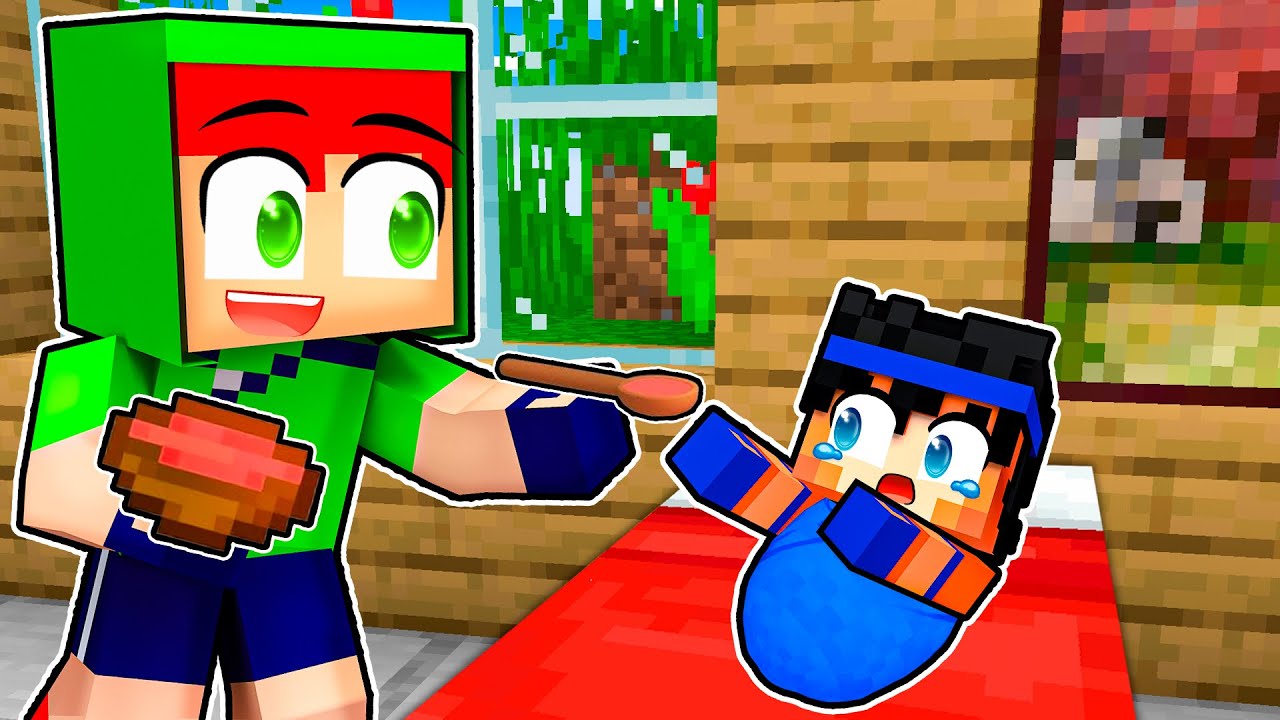 MEU AMIGO VIROU BEBÊ POR 1 DIA NO MINECRAFT!!