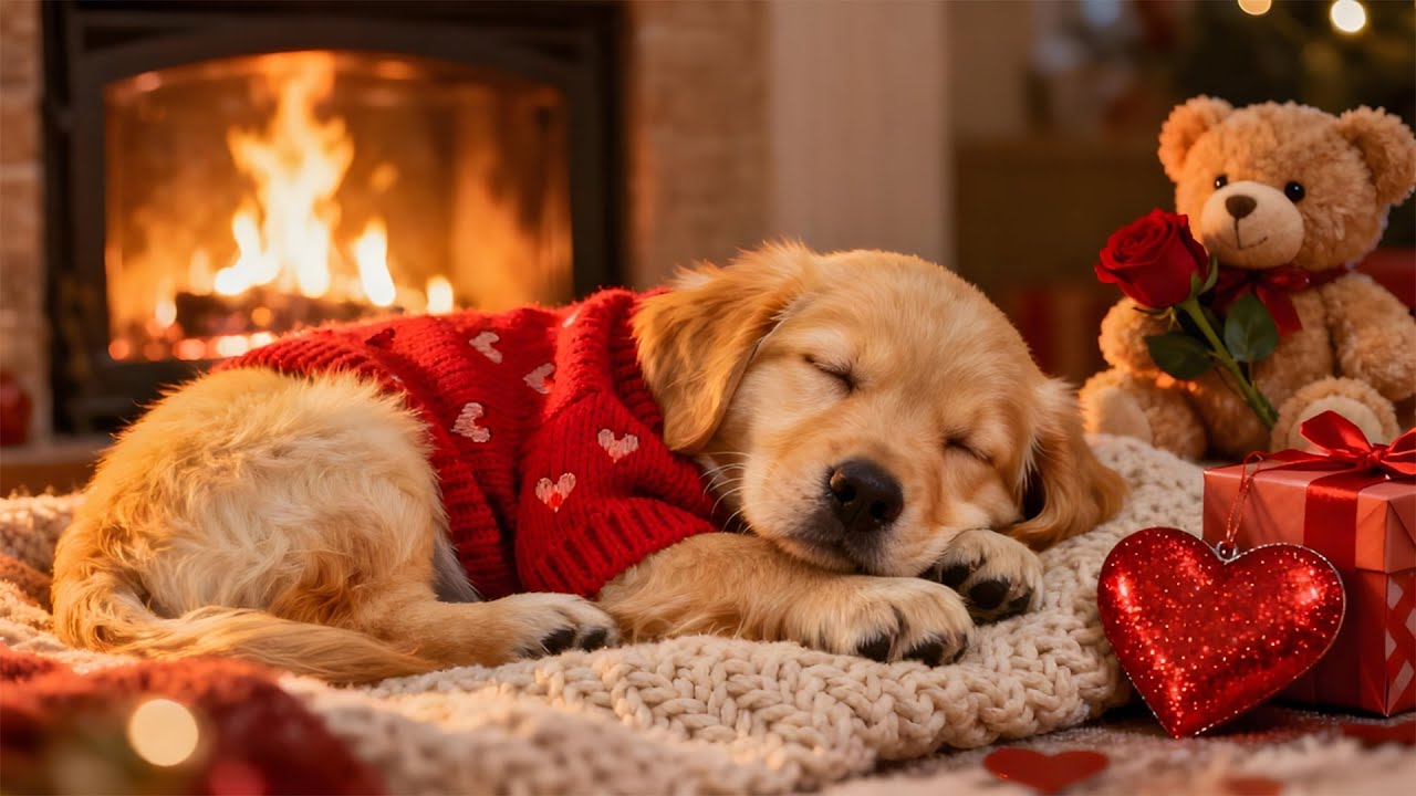 Calming Music for Dogs 🐶 Cozy Fireplace Sounds to Reduce Anxiety and Help Dogs Sleep Deeply