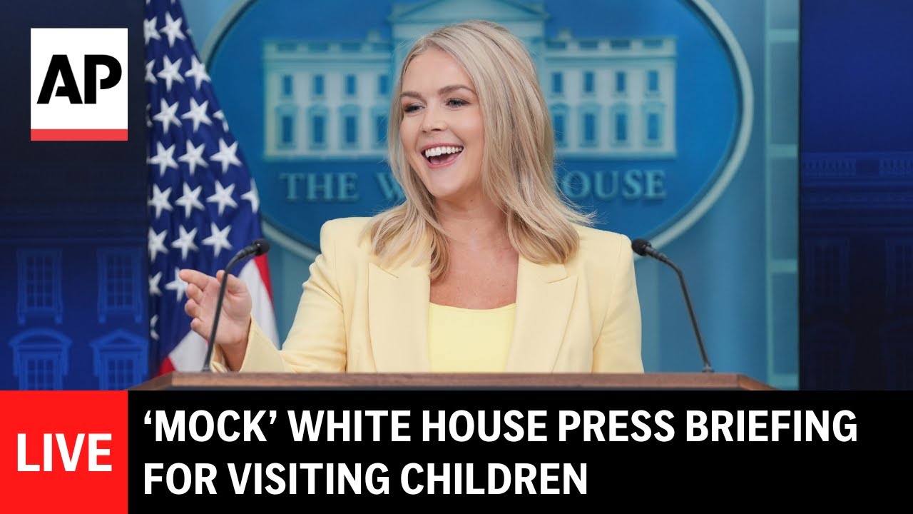 LIVE: ‘Mock’ White House press briefing for visiting children