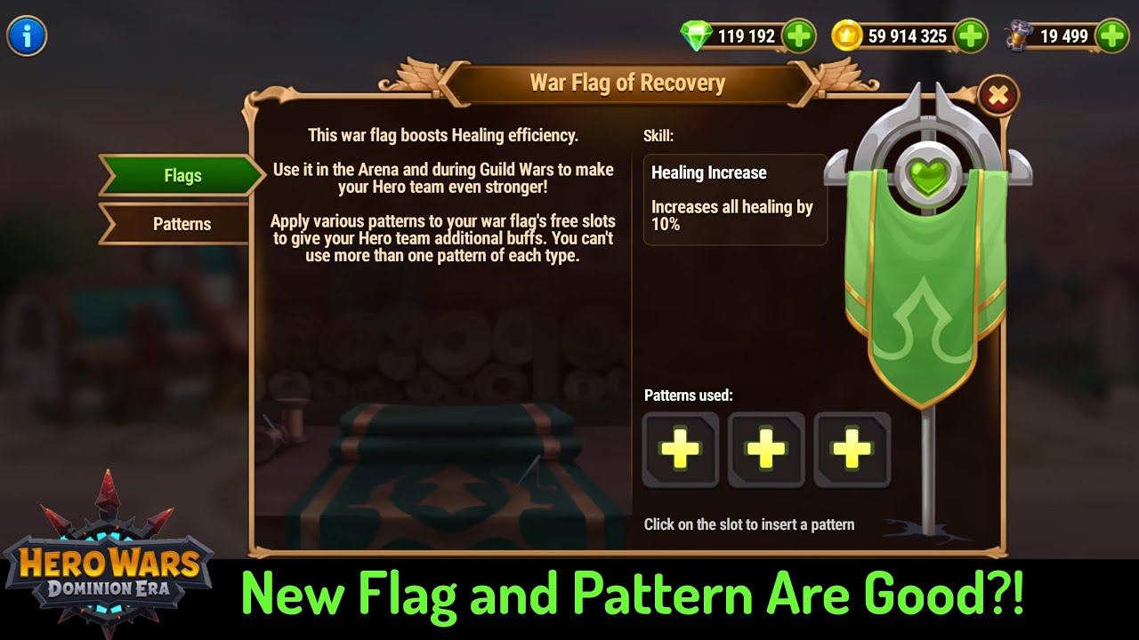 War Flag of Recovery and Critical Hit Defense Pattern &mdash; Hero Wars: Dominion Era