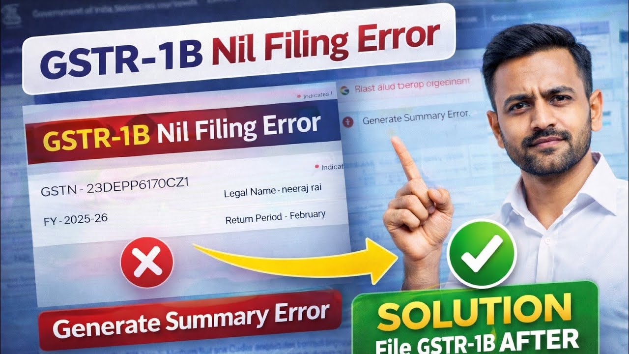 How to Fix Summary for Filing Not Generated Error in GST GSTR1 | Nil Return Problem