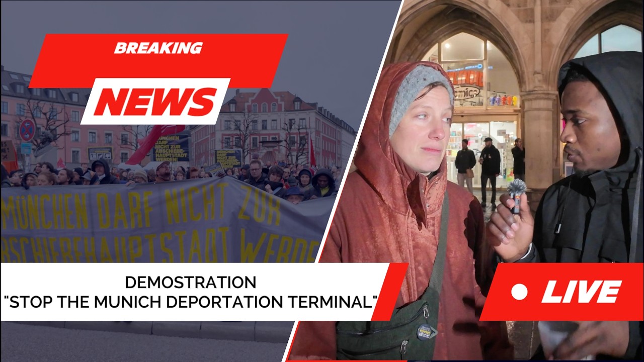 Munich 🇩🇪 Protest Against Deportation Terminal | Demonstration from Gärtnerplatz to Marienplatz