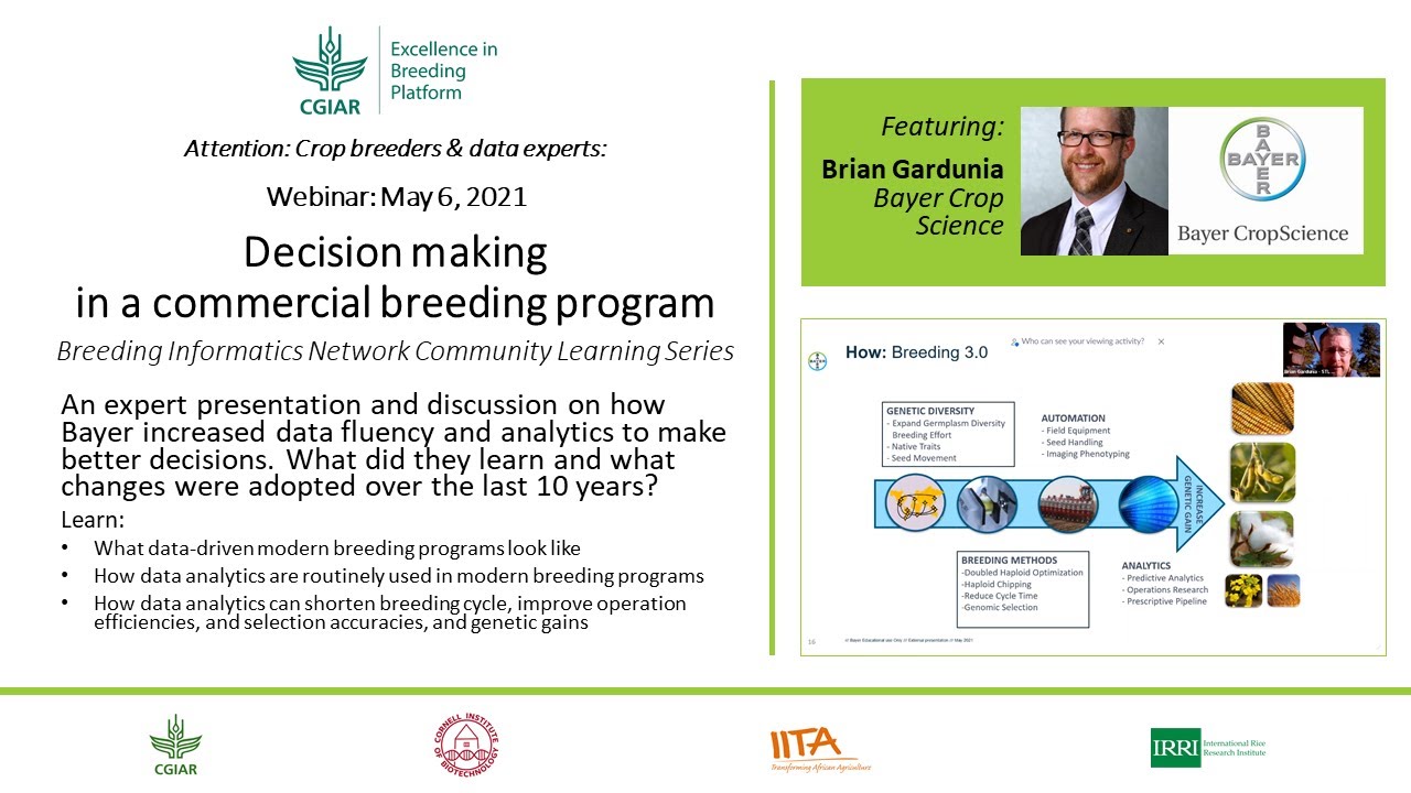 Decision making in a commercial breeding program - BrIN Learning Series