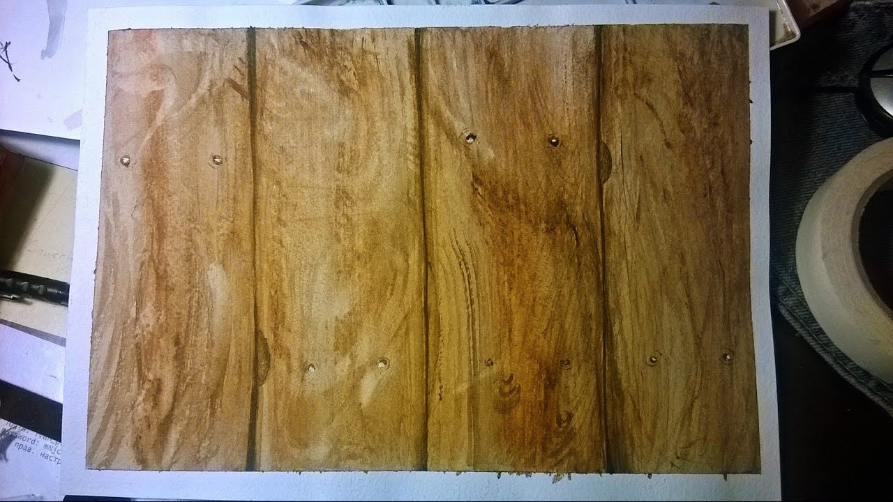 Creating random wood board texture with watercolor