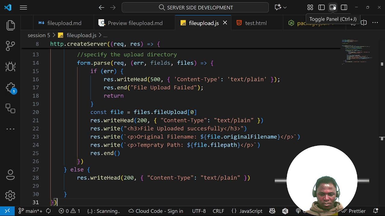 File Upload Using Formidable in Node.js