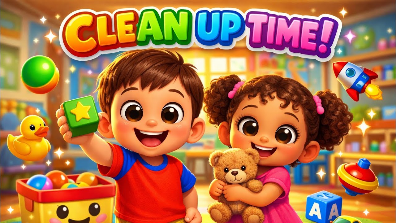 Clean Up Time! 🧸🧹 Fun Kids Song That Makes Cleaning Easy | 3D Animation ||YTPEOM||