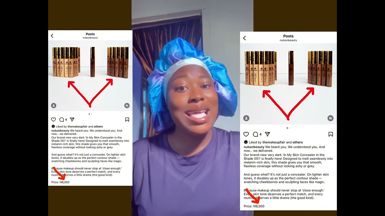 A vendor is selling Nuban beauty concealer for 4,500. I pick race ooo #makeupartistlife #abiamua