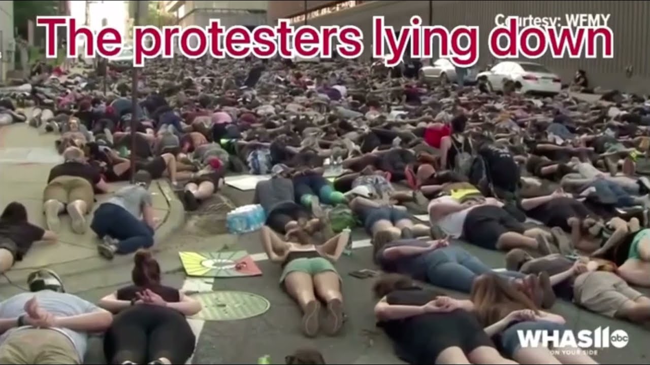 The protesters lying down meme**