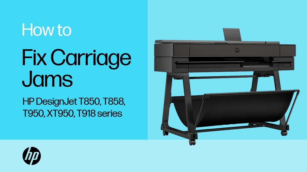 How to troubleshoot carriage jams in HP DJ T850/T858/T950/XT950/T918 printer series | HP Support
