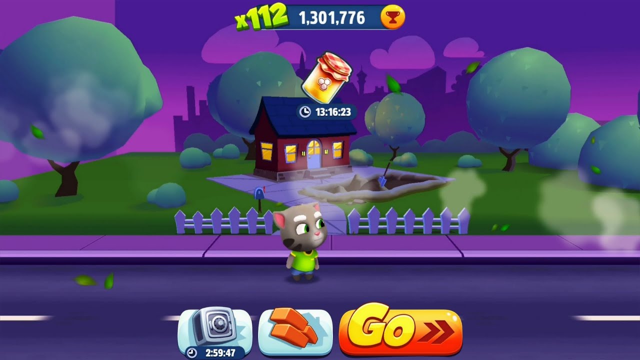 Talking Tom Gold Run Fast As Bee - Tom Raccoon Runs In Las Vegas - Full Screen android