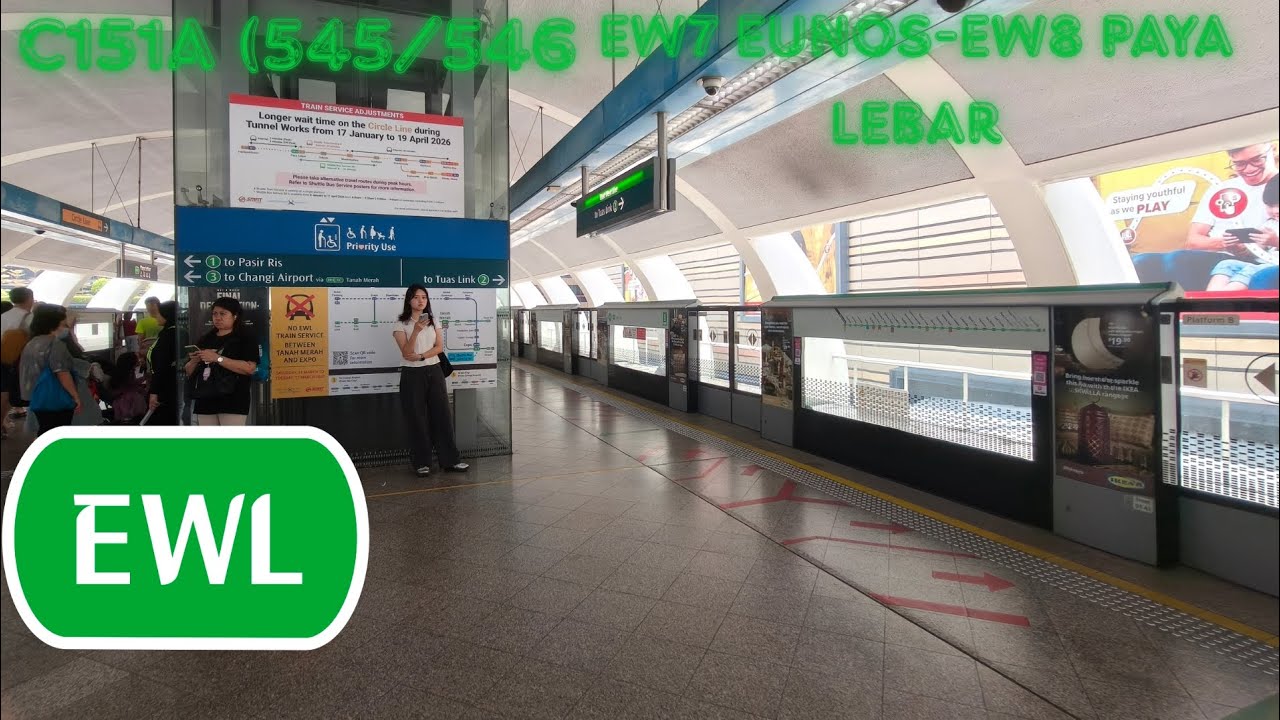 EW7 Eunos- EW8 Paya lebar  KHI CRRC Qingdao Sifang C151A (545/546) 