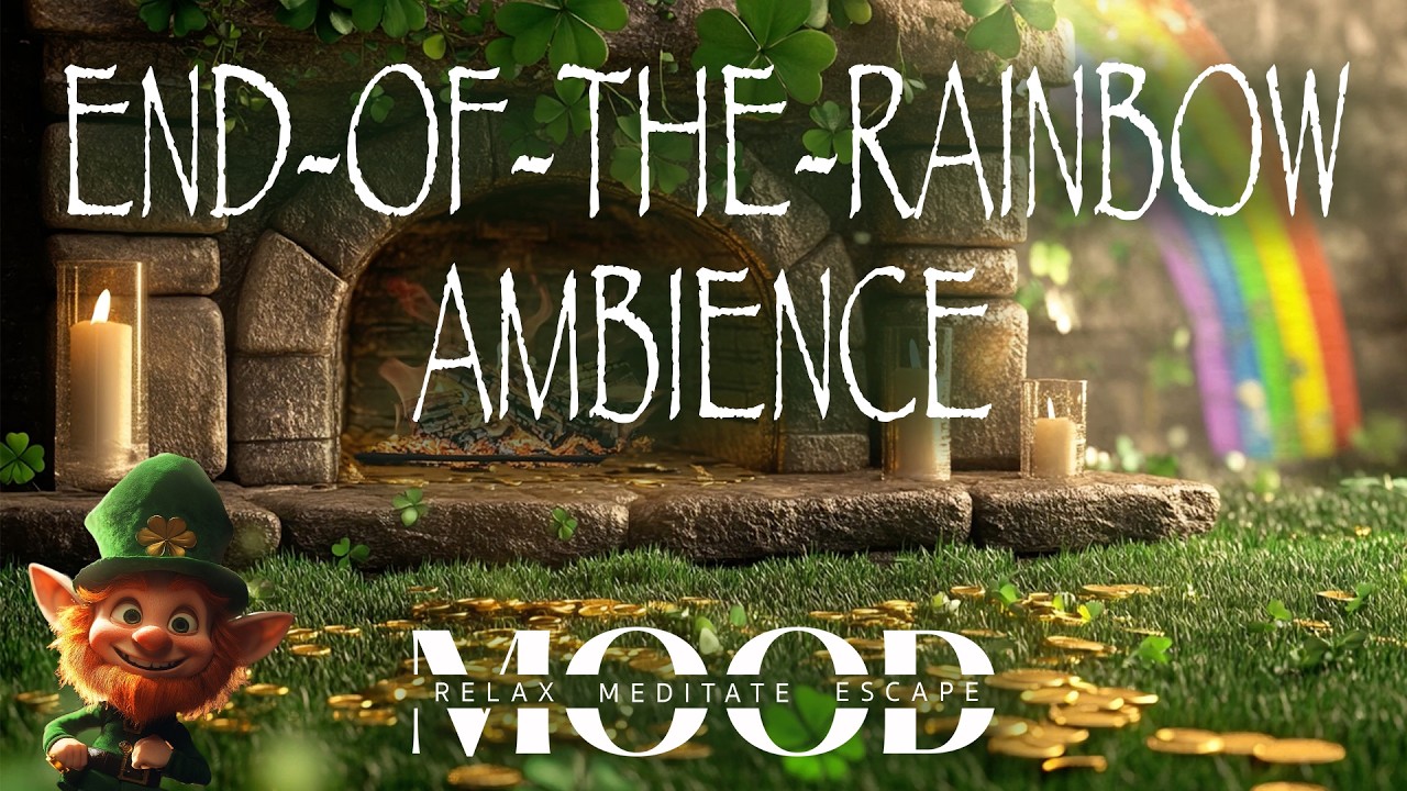 🍀 St. Patrick’s Day Fireplace Ambience | Irish Music, Rainbow, Gold Coins & Cozy Fire