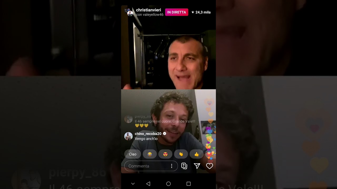 VIERI VALENTINO ROSSI DIRETTA INSTAGRAM