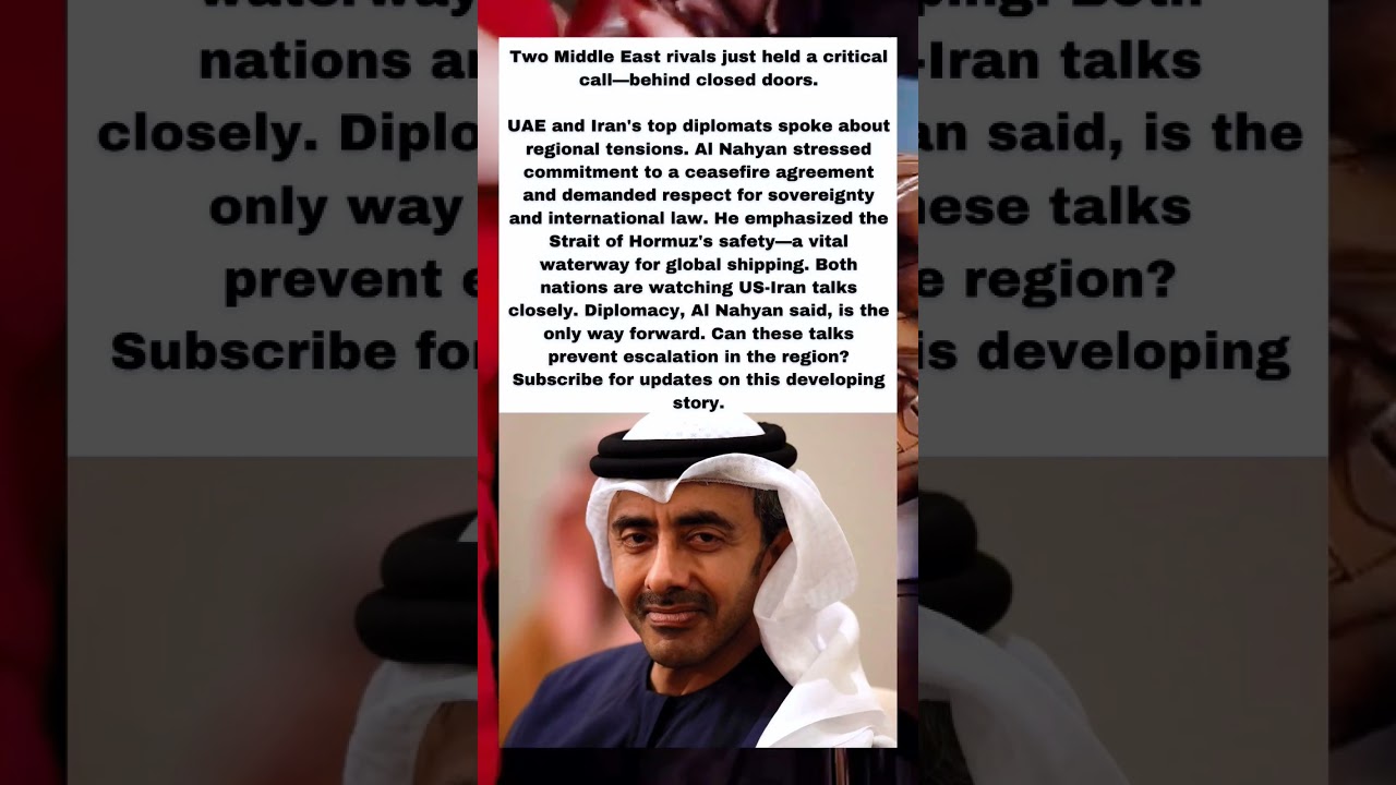 UAE&ndash;Iran Diplomatic Call: Are Peace Talks Shifting?