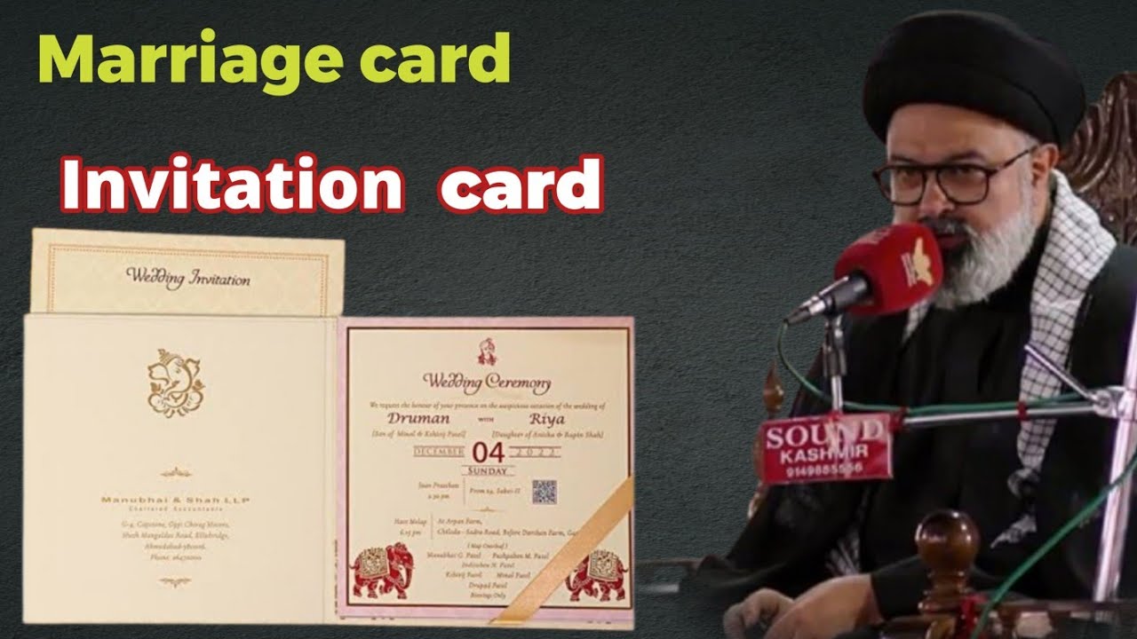 Marriage Card || Invitation Card || Aga Syed Mohammad Hadi kashmiri  || 