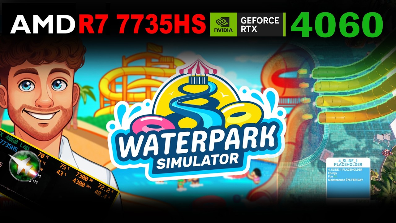 Waterpark Simulator RTX 4060 Ryzen 7 7735HS | Asus TUF Gaming A15
