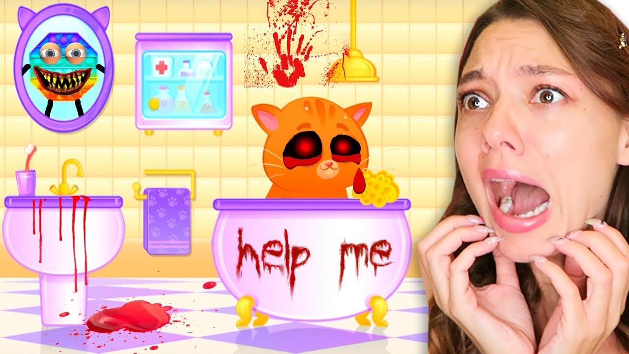 CREEPY TALKING CAT BUBBU! THE MONSTER CAT WANTS TO KILL ME?! *the first time I play the cat bubbu*