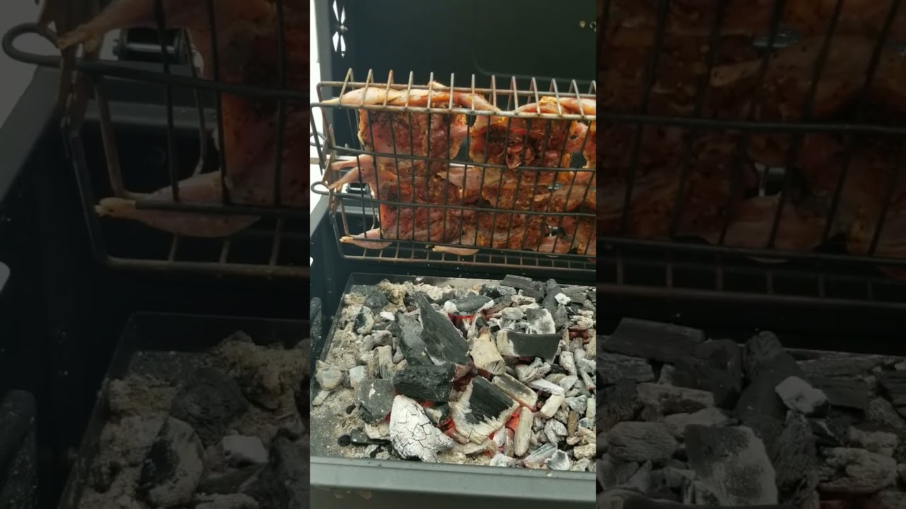Quail on the spit.