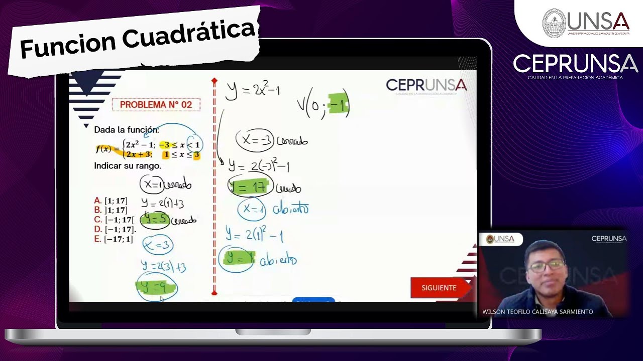 Seminario de Matemática 📊 | Función Cuadrática: Análisis y Aplicaciones | CEPRUNSA