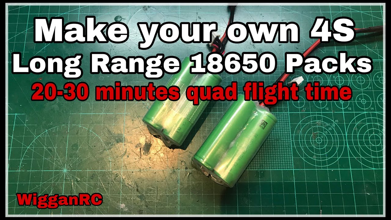 Long Range 18650 Battery Build for 30 min flight