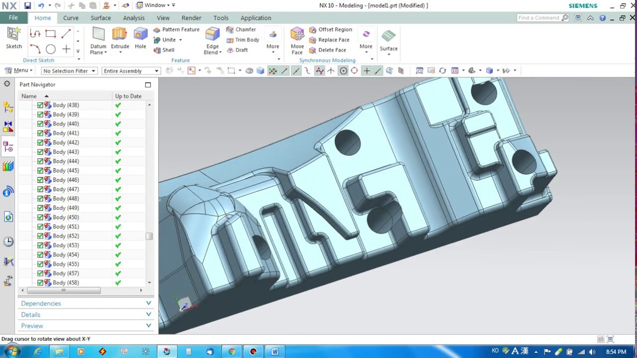 Vá các bề mặt bị rách, lấp lỗ chi tiết phức tạp và chuyển từ Sheet sang Solid bằng phần mêm NX10