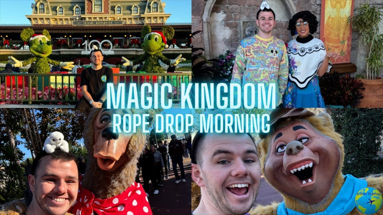 Magic Kingdom Rope Drop Morning - Classic Rides & Character Greets! Florida Vlog Christmas