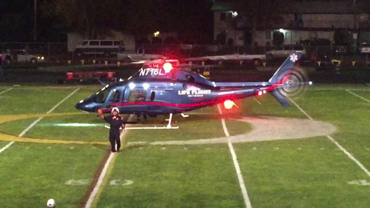 Helicopter landing Ontario high school 2016