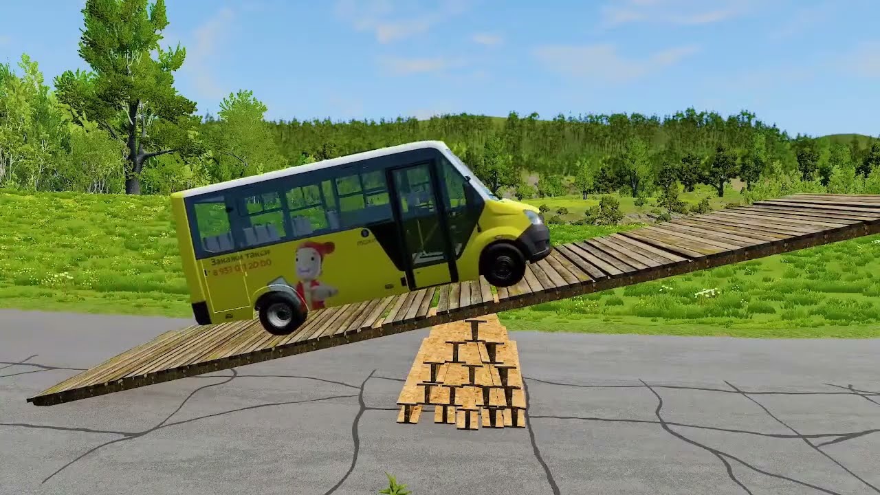 SpinTires: MudRunner GamePlay | Truck vs Extreme Broken Road with Speed Bumps | #mudrunner