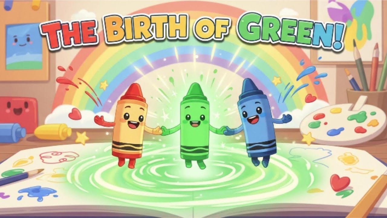 The Birth of Green!| Fun Kids Animation About Colors & Creativity | 2D Cartoon for Children