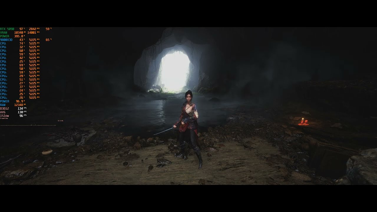 Wuchang Fallen Feathers - RTX 5090 + 9800X3D Ultrawide 3440x1440 Max DLAA