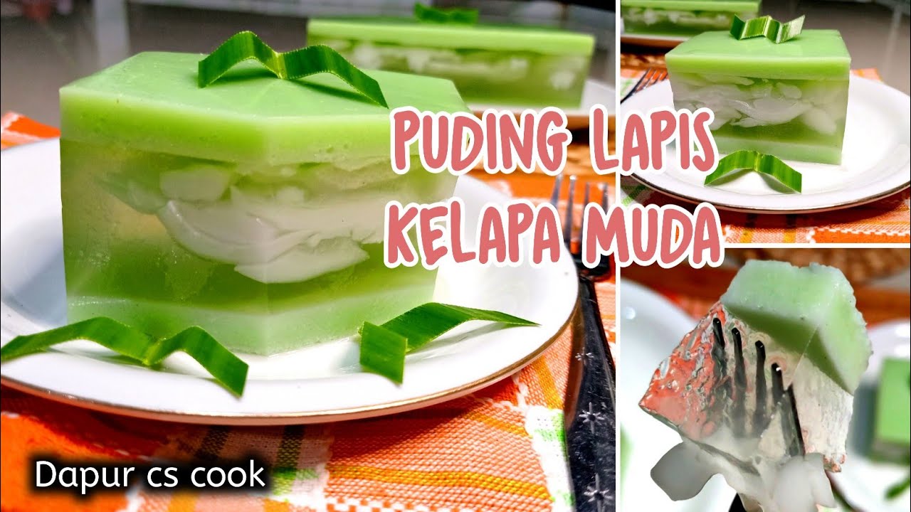 Cara membuat PUDING LAPIS KELAPA MUDA (COCONUT PUDING)