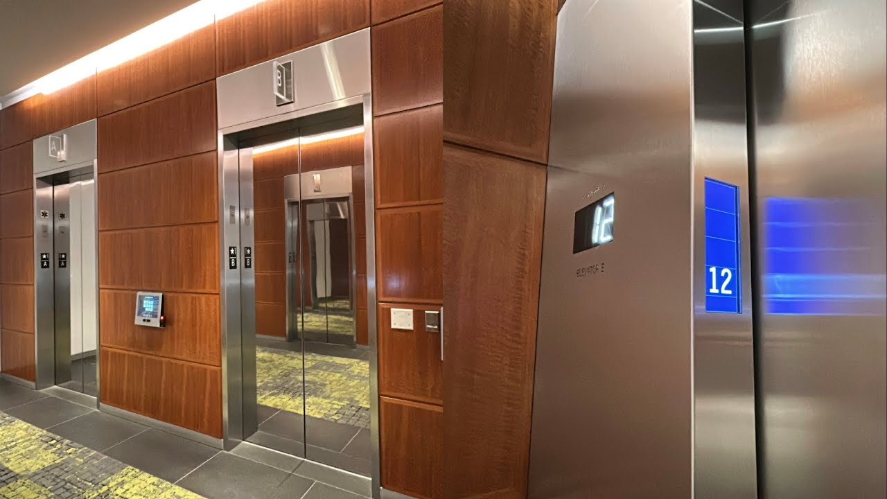 Modded! OTIS Compass 360 Traction Elevators @ Mission Towers Bldg 1, Santa Clara, CA