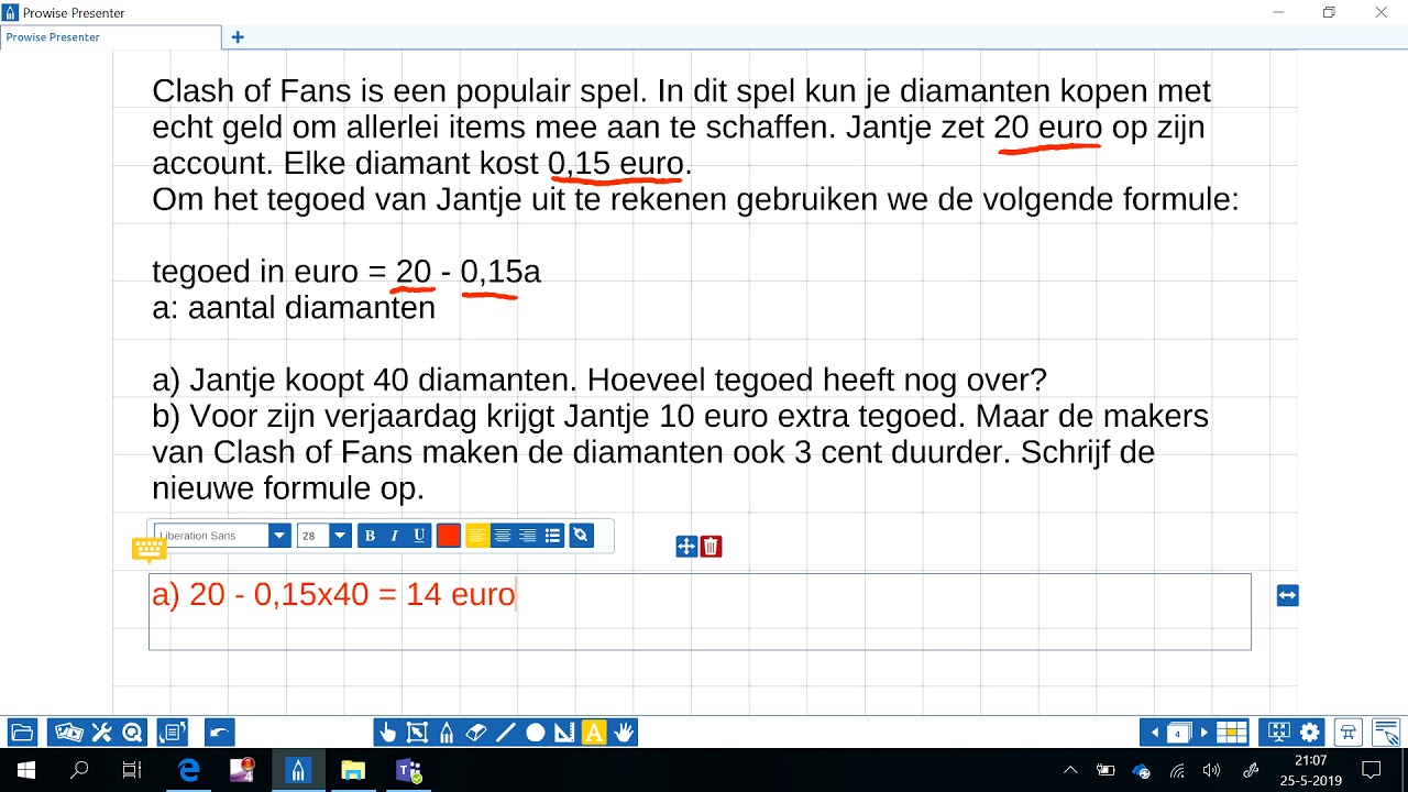 formule veranderen