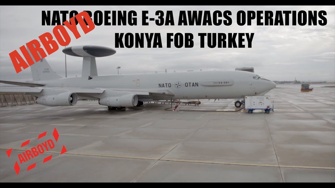 Полёт самолёта НАТО Boeing E-3A AWACS — помощь на передовой в Турции