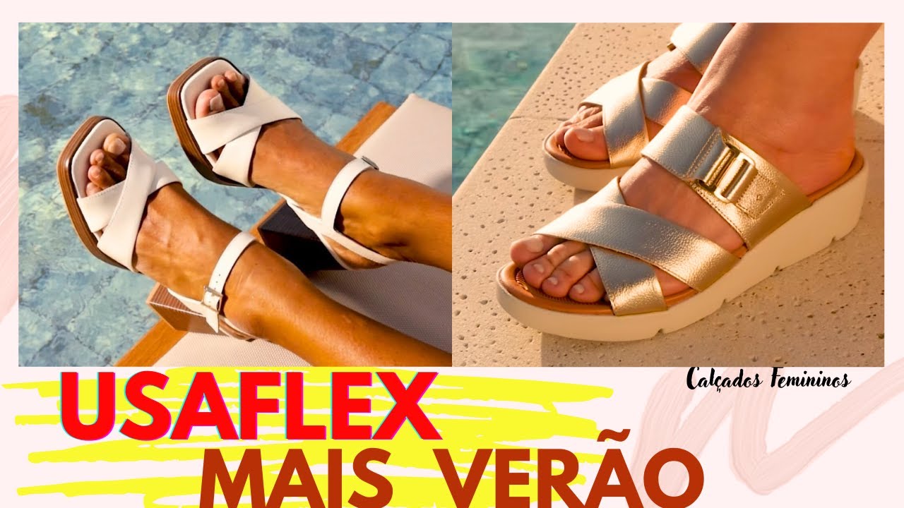 USAFLEX MAIS VER&Atilde;O COLE&Ccedil;&Atilde;O LEVE E ELEGANTE SAND&Aacute;LIAS CONFORT&Aacute;VEIS SALTO PLATAFORMA E RASTEIRINHAS