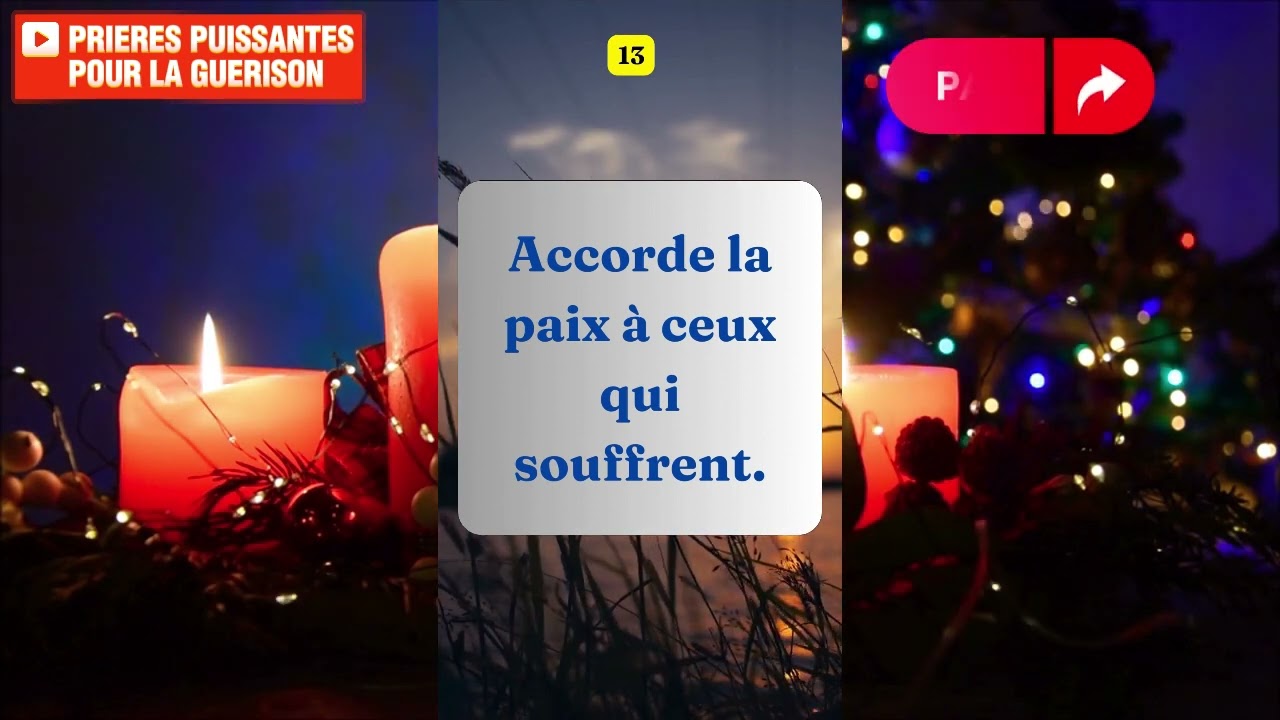 Une Pri&egrave;re Pour La Paix et Le R&eacute;confort Pour Ceux Qui Souffrent