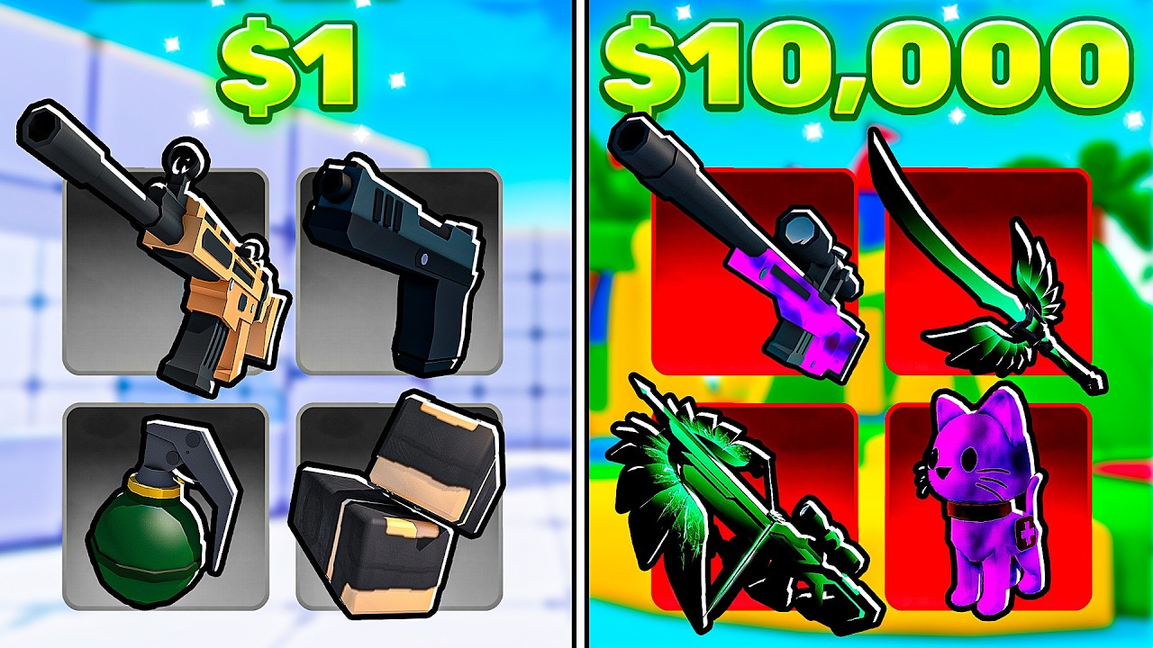 $1 vs 10,000 LOADOUTS in Roblox Rivals!