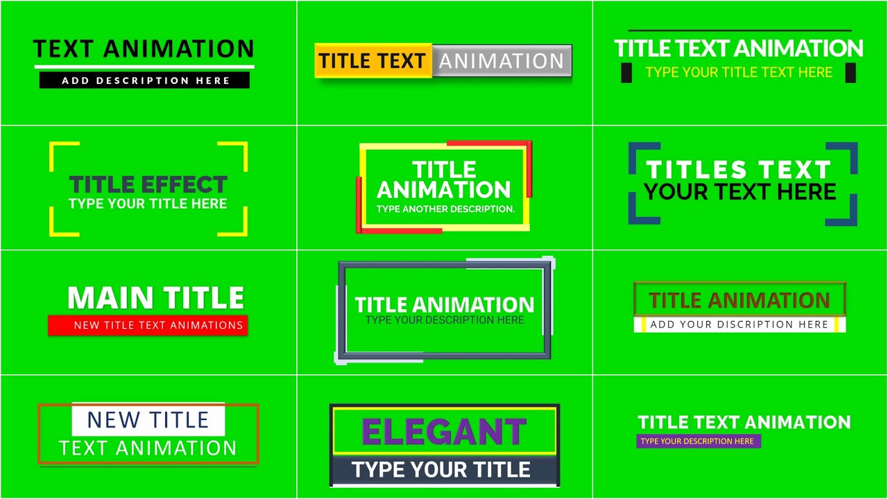 Title Green Screen animation pack2