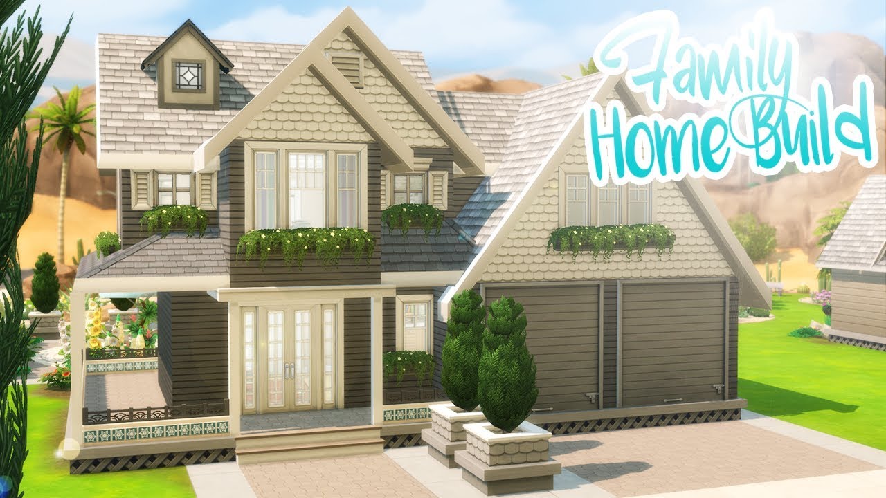 FAMILY SUBURBAN HOME (No CC) The Sims 4 | House Speed Build