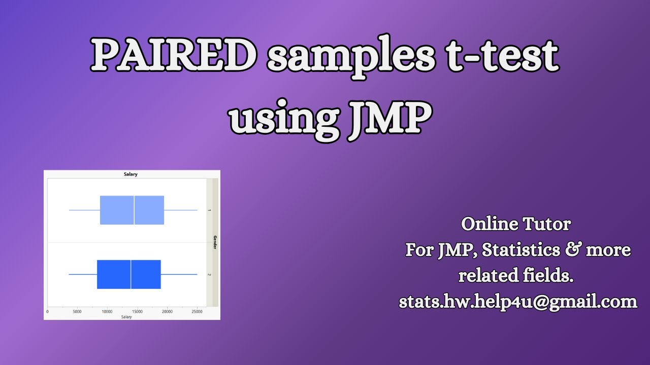 Paired Samples T Test using JMP | Online JMP and Statistics Tutor