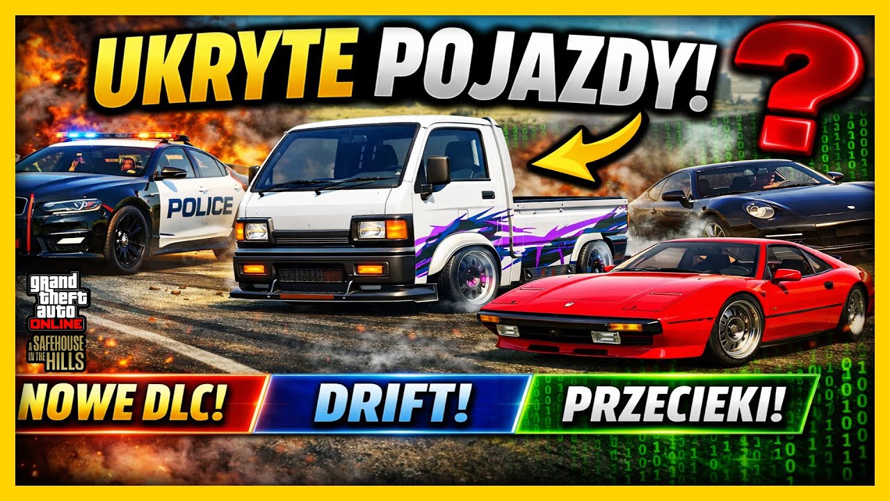 UKRYTE POJAZDY w nowym DLC GTA Online 🚓🚗 | Policyjne auta, drift i przecieki