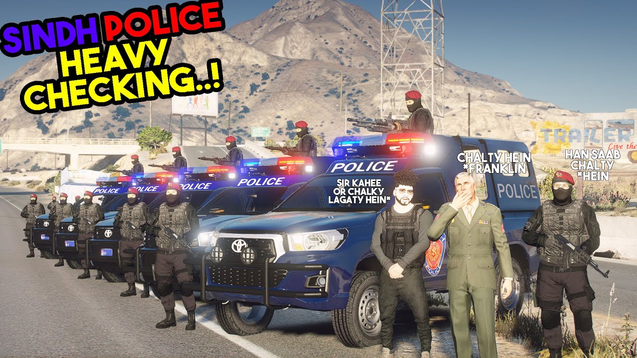 SINDH POLICE HEAVY CHECKING IN LOS SANTOS | TOYOTA HILUX REVO | REAL LIFE MOD | GTA 5 PAKISTAN
