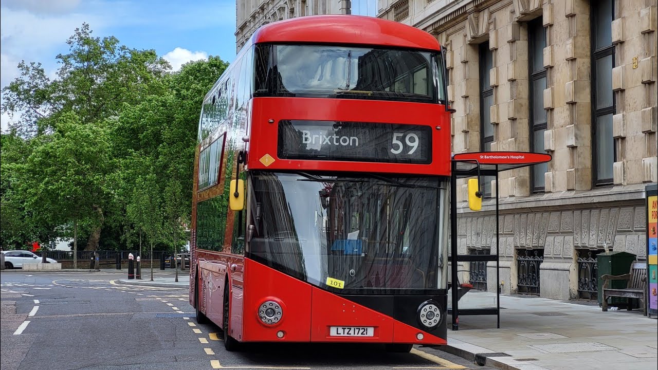 Full Route Visual. Route 59: Streatham Hill, Telford Avenue - St Bart's Hospital | NRM LTZ 1721
