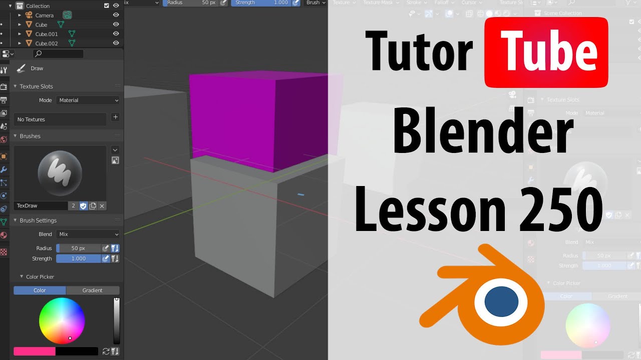 Blender Tutorial - Lesson 250 - 3D Viewport Pie Menus Plugin